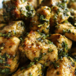 keto basil pesto chicken cubes