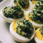 keto creamy basil egg halves