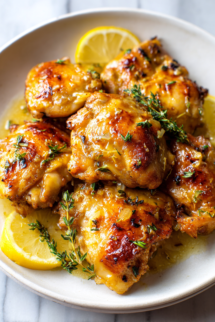 lemon thyme roasted chicken thighs