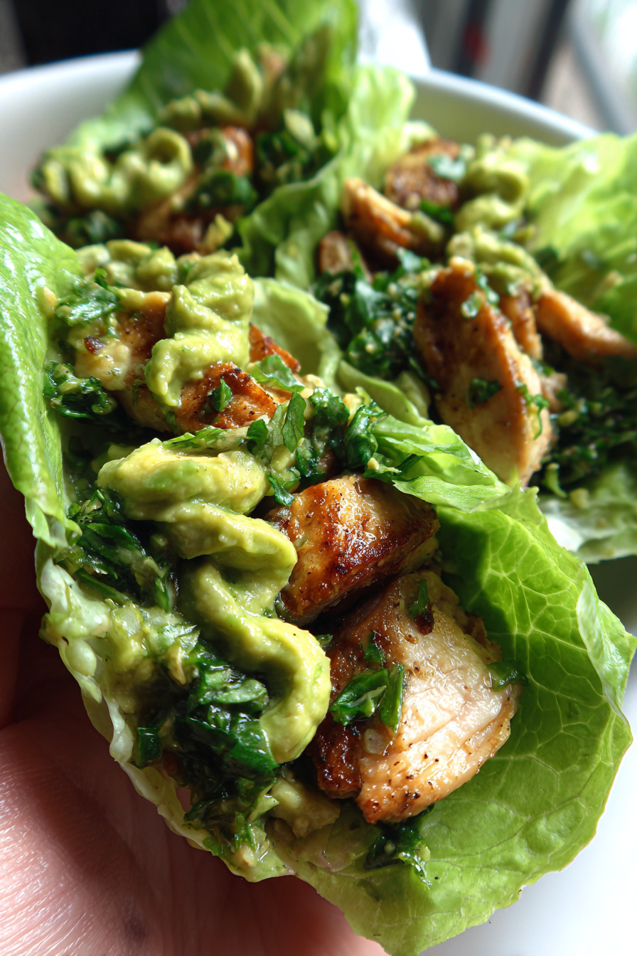 low-carb chicken guacamole cups