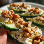 low-carb feta walnut cucumber bites