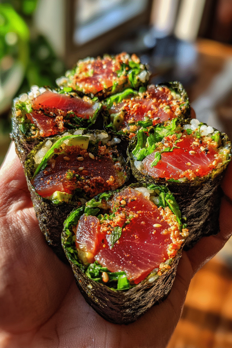 low-carb spicy tuna nori rolls