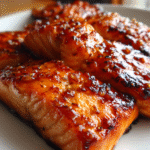 maple bourbon glazed salmon