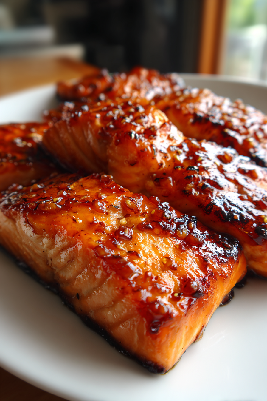 maple bourbon glazed salmon