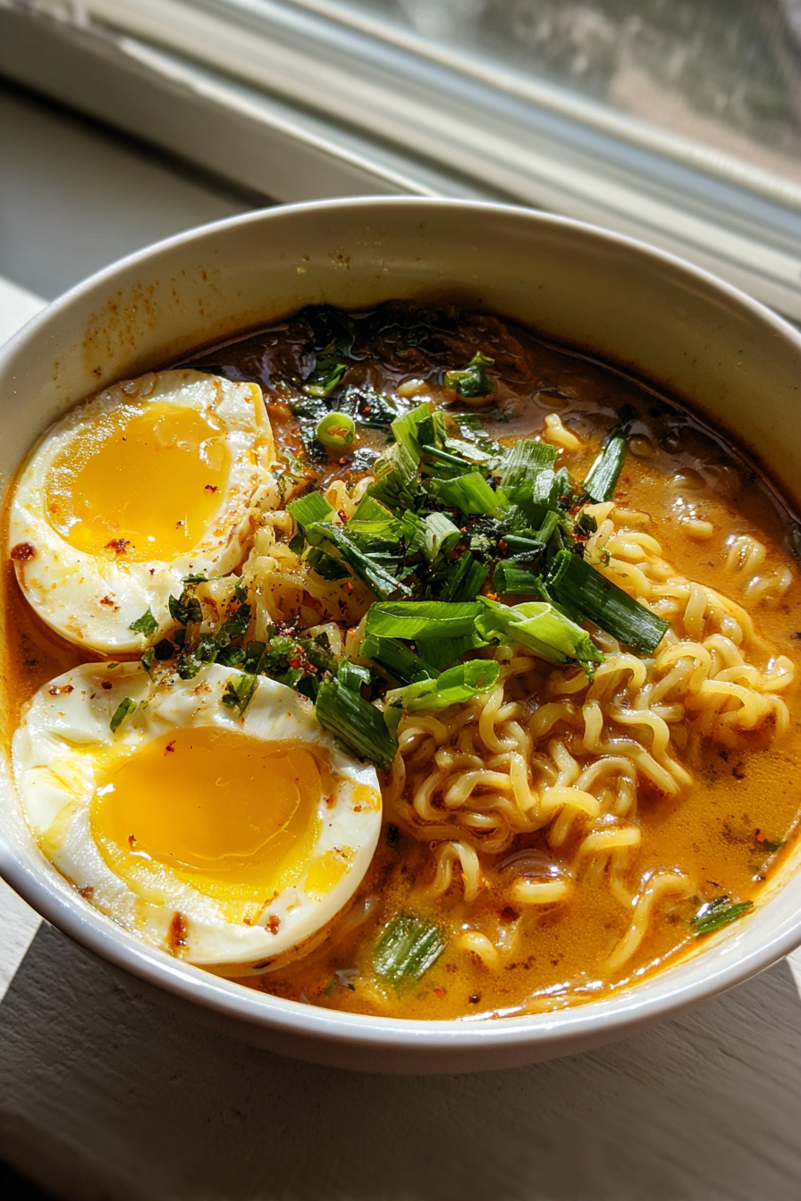 spicy miso ramen with soft egg