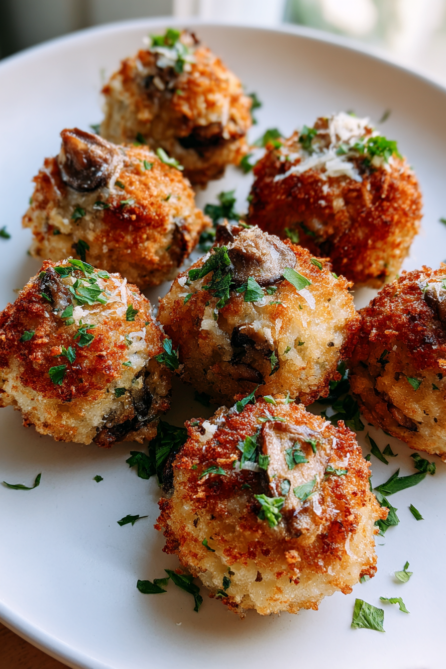 wild mushroom risotto bites