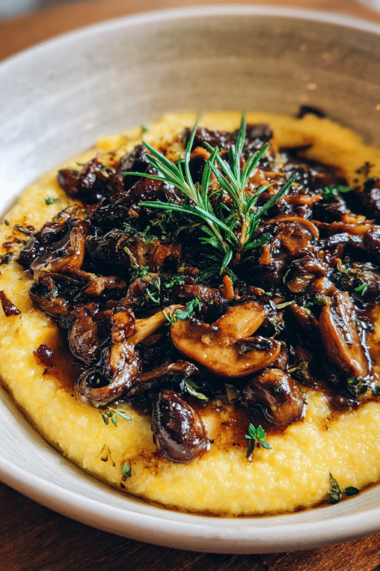 Balsamic Mushroom & Polenta Bowls