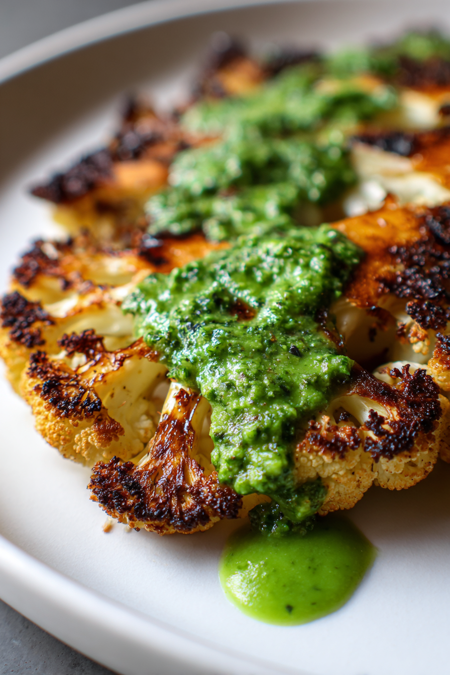 Cauliflower Steak with Herb Sauce
