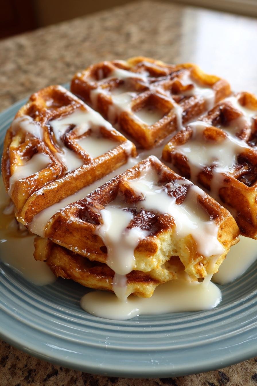 Cinnamon roll waffles