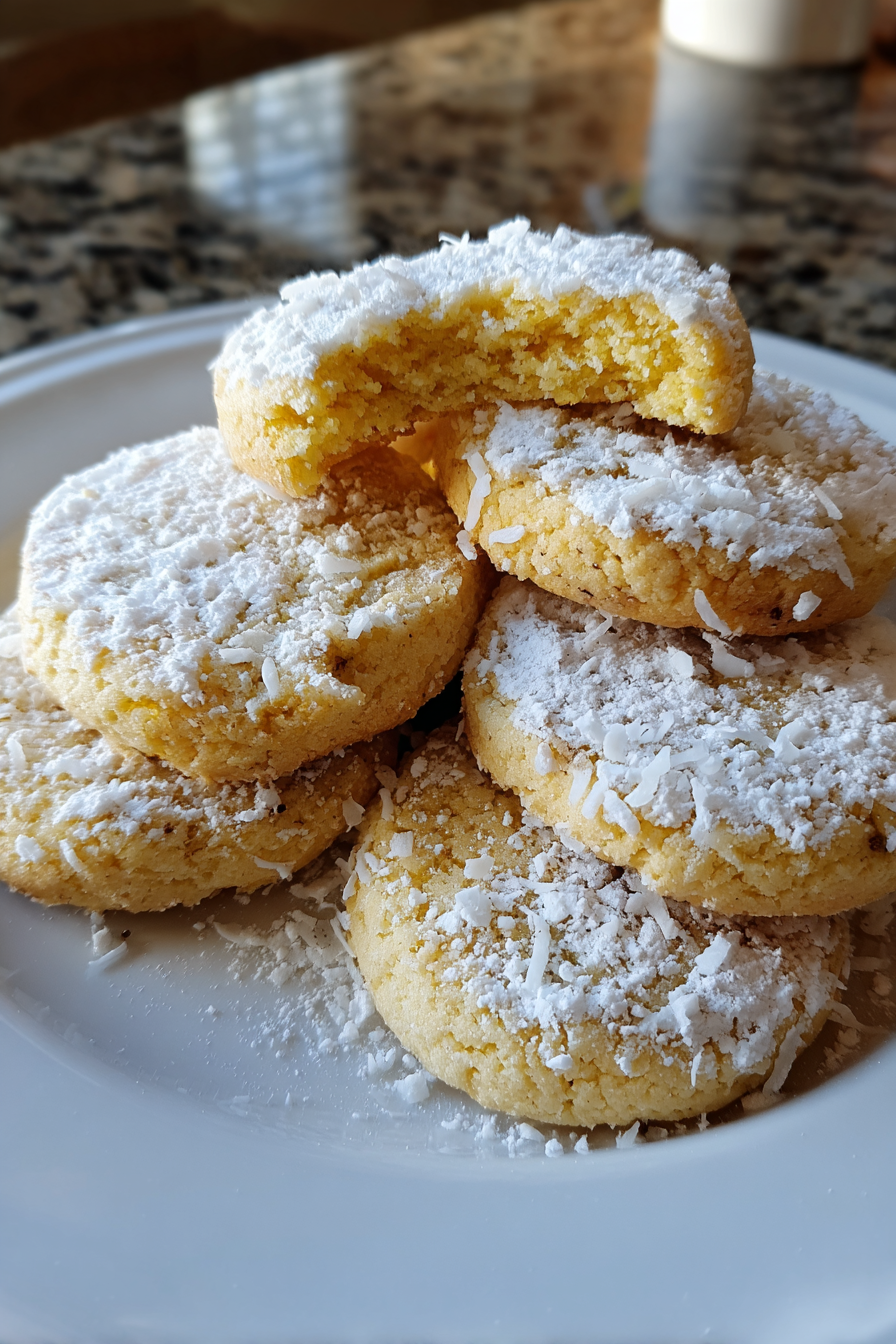 Coconut Lemon Shortbread Cookies