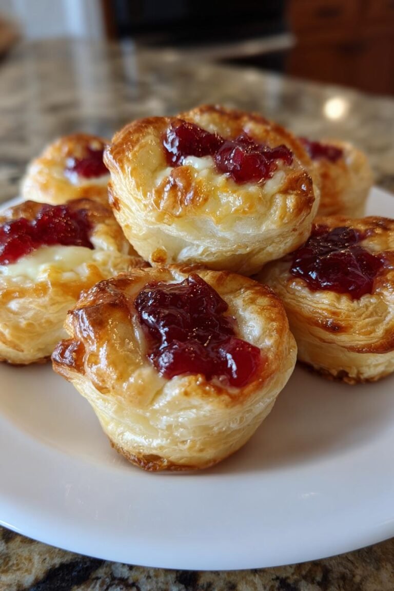 Cranberry Brie Puff Pastry Bites
