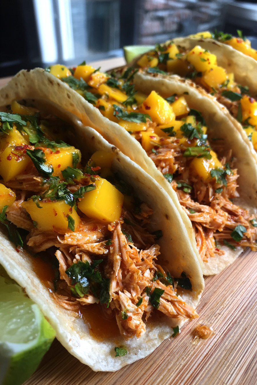 Mango Chili Lime Salmon Tacos