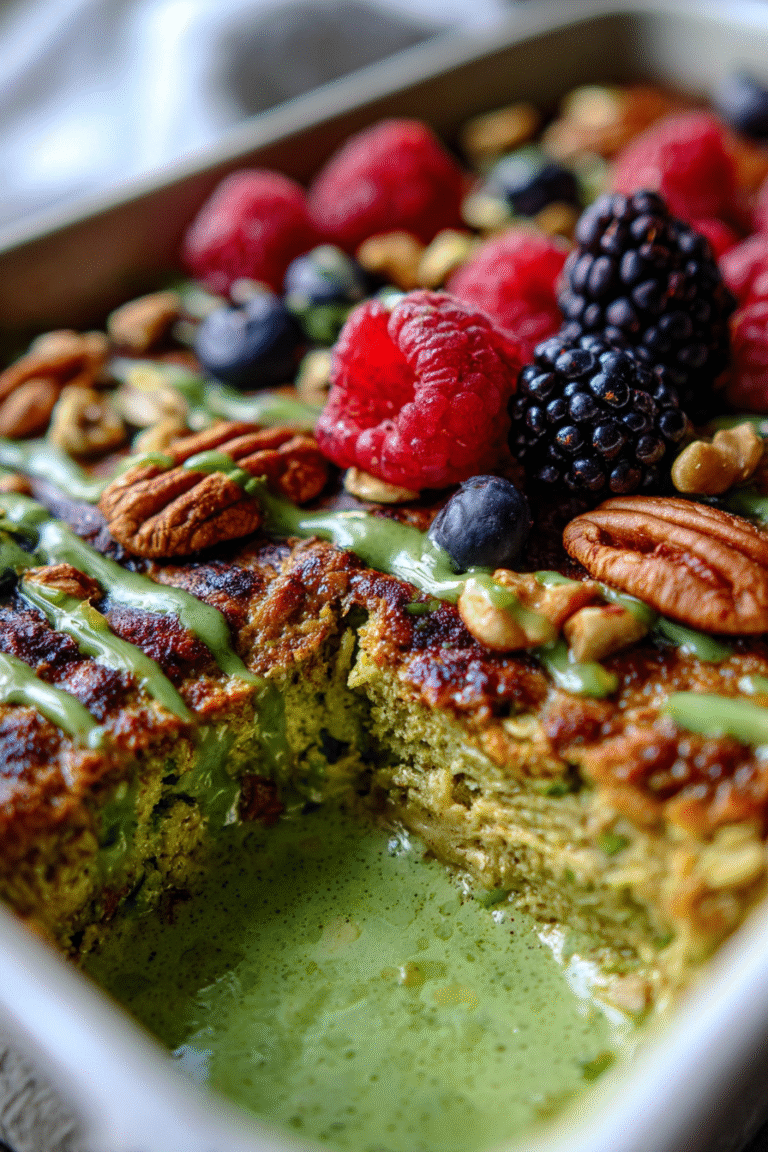 Matcha Latte Baked Oats