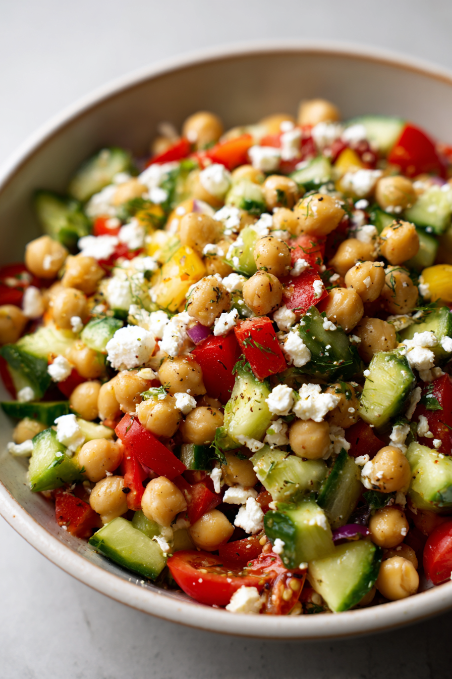 Mediterranean Chickpea & Feta Salad