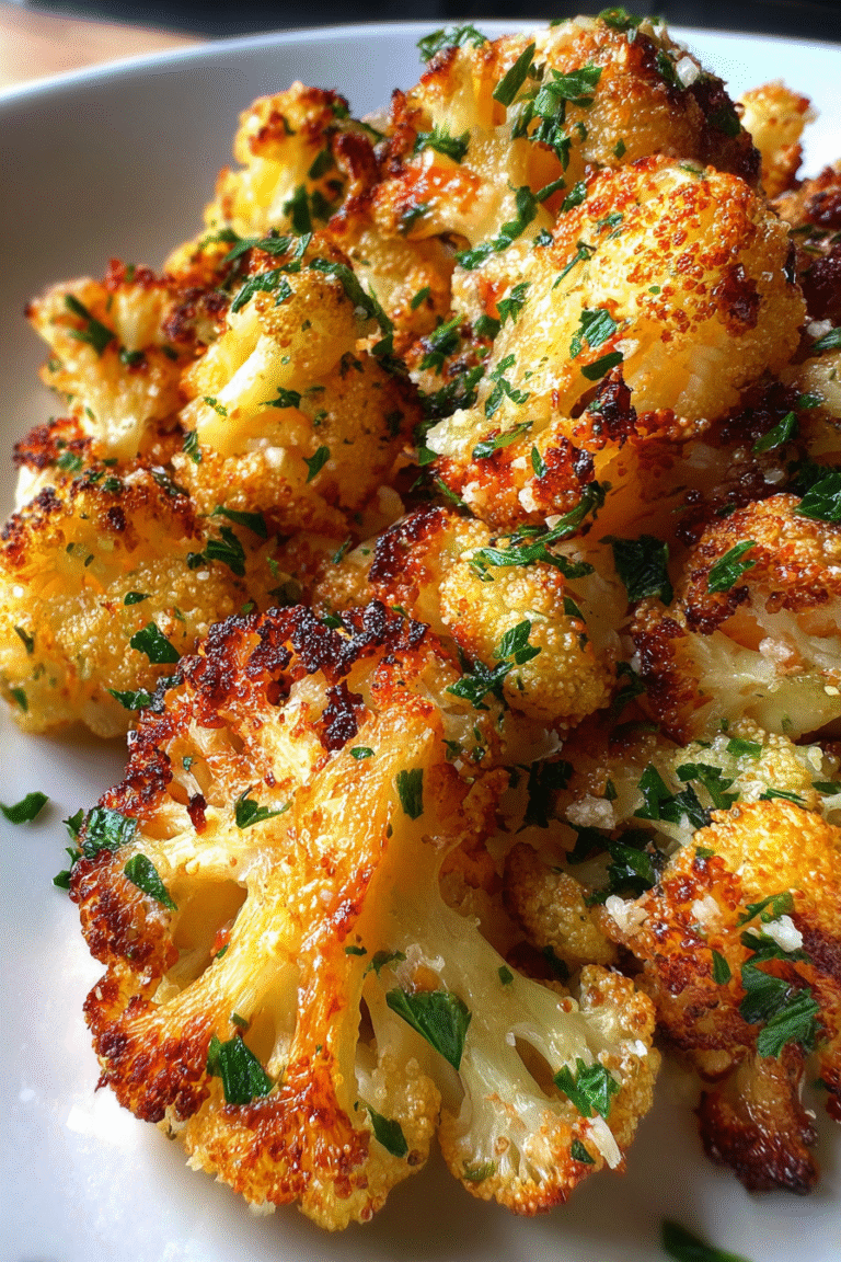 Parmesan Garlic Roasted Cauliflower