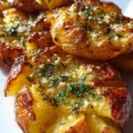 Smashed Potatoes with Garlic Butter