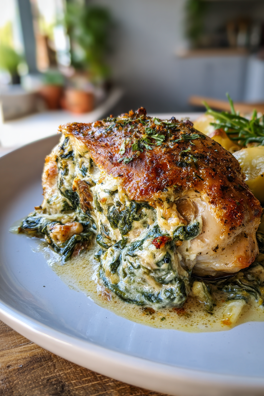 Spinach Artichoke Stuffed Chicken
