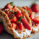 Strawberry Crunch Cheesecake Tacos