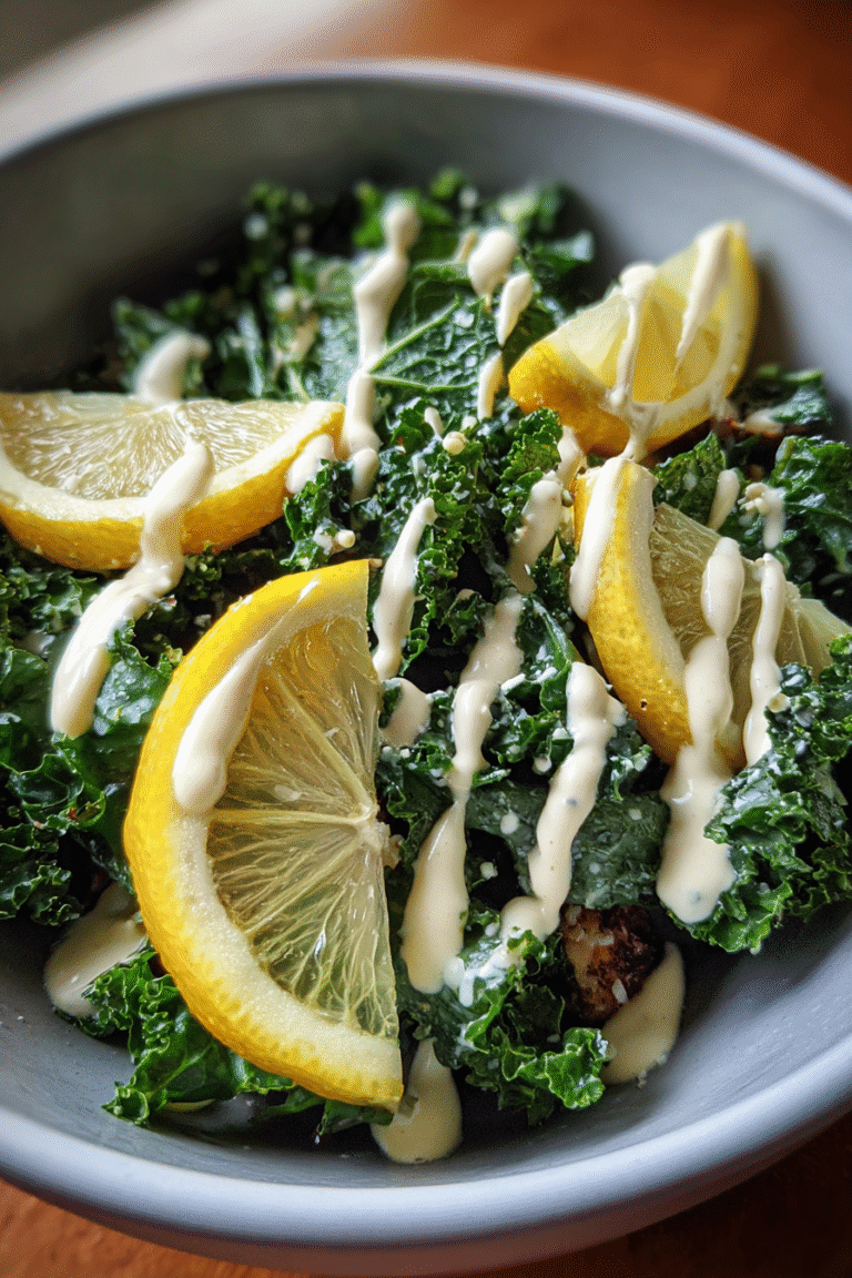 Tahini Lemon Kale Caesar