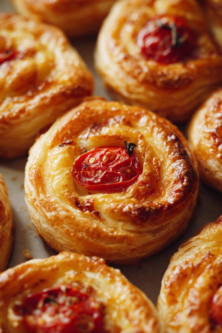 Tomato Mozzarella Puff Pastry Squares