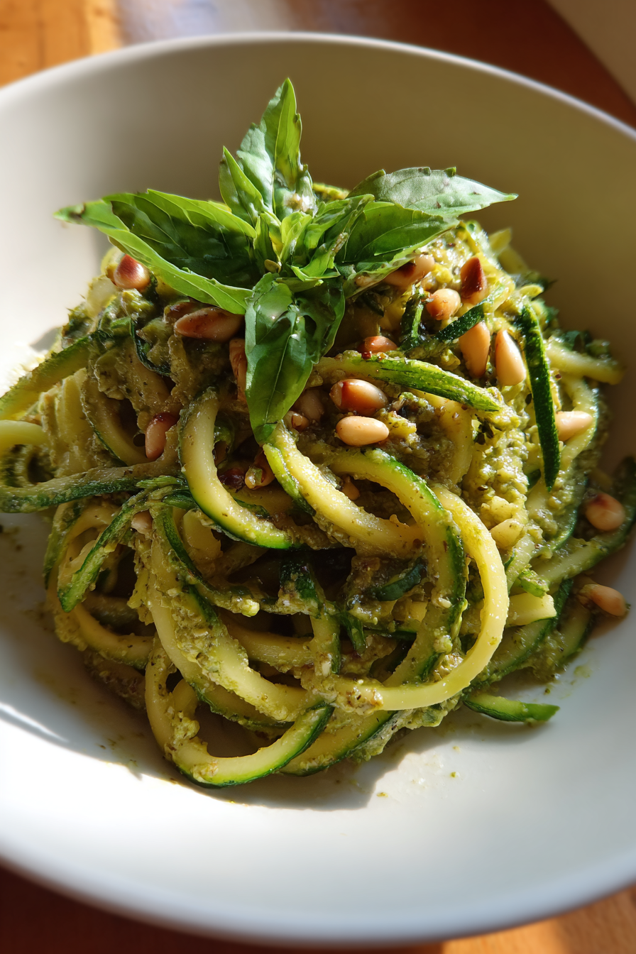 Vegan Pesto Zucchini Noodles