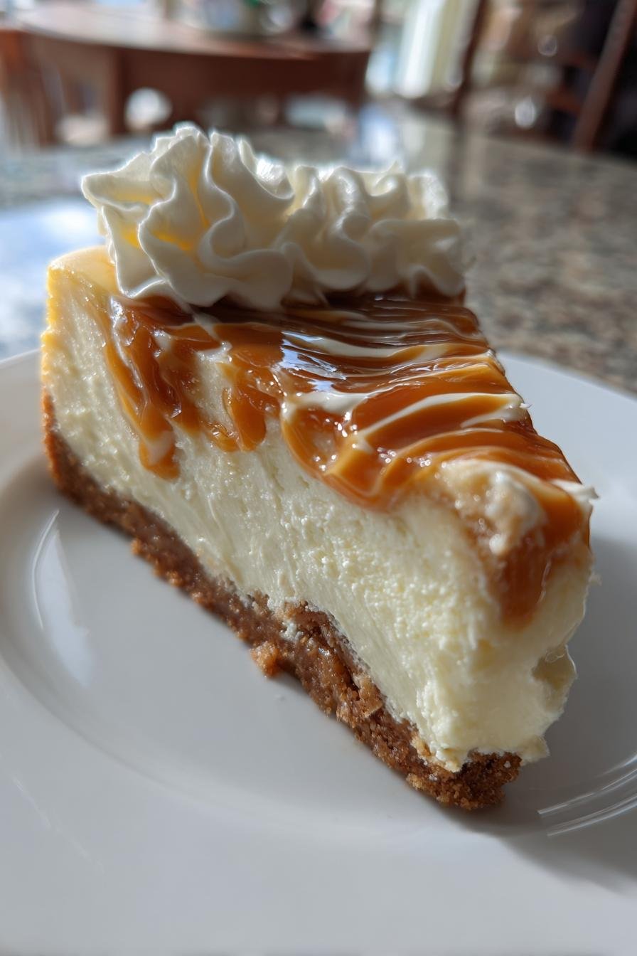 caramel snowflake cheesecake
