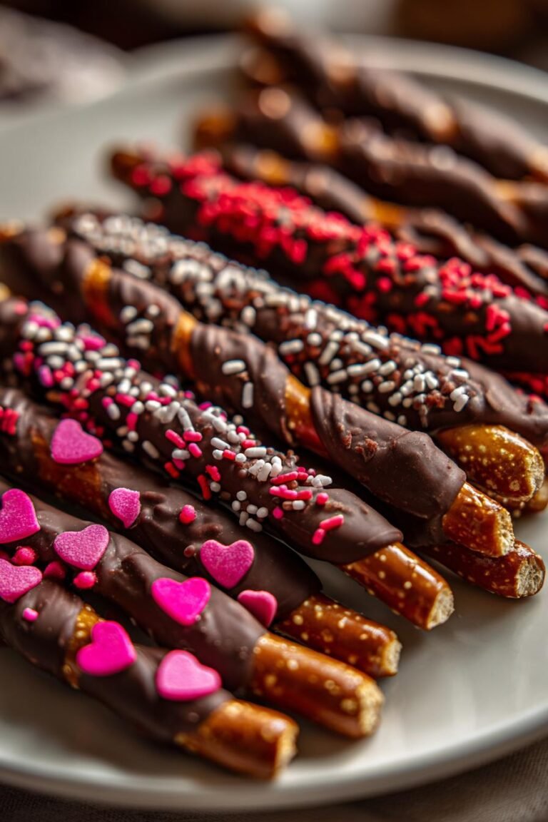 chocolate dipped pretzels valentines