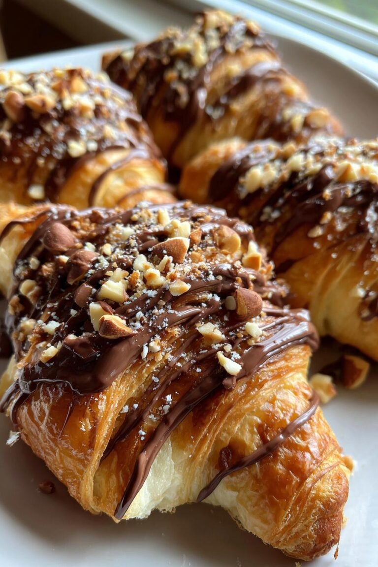 chocolate hazelnut croissant bake