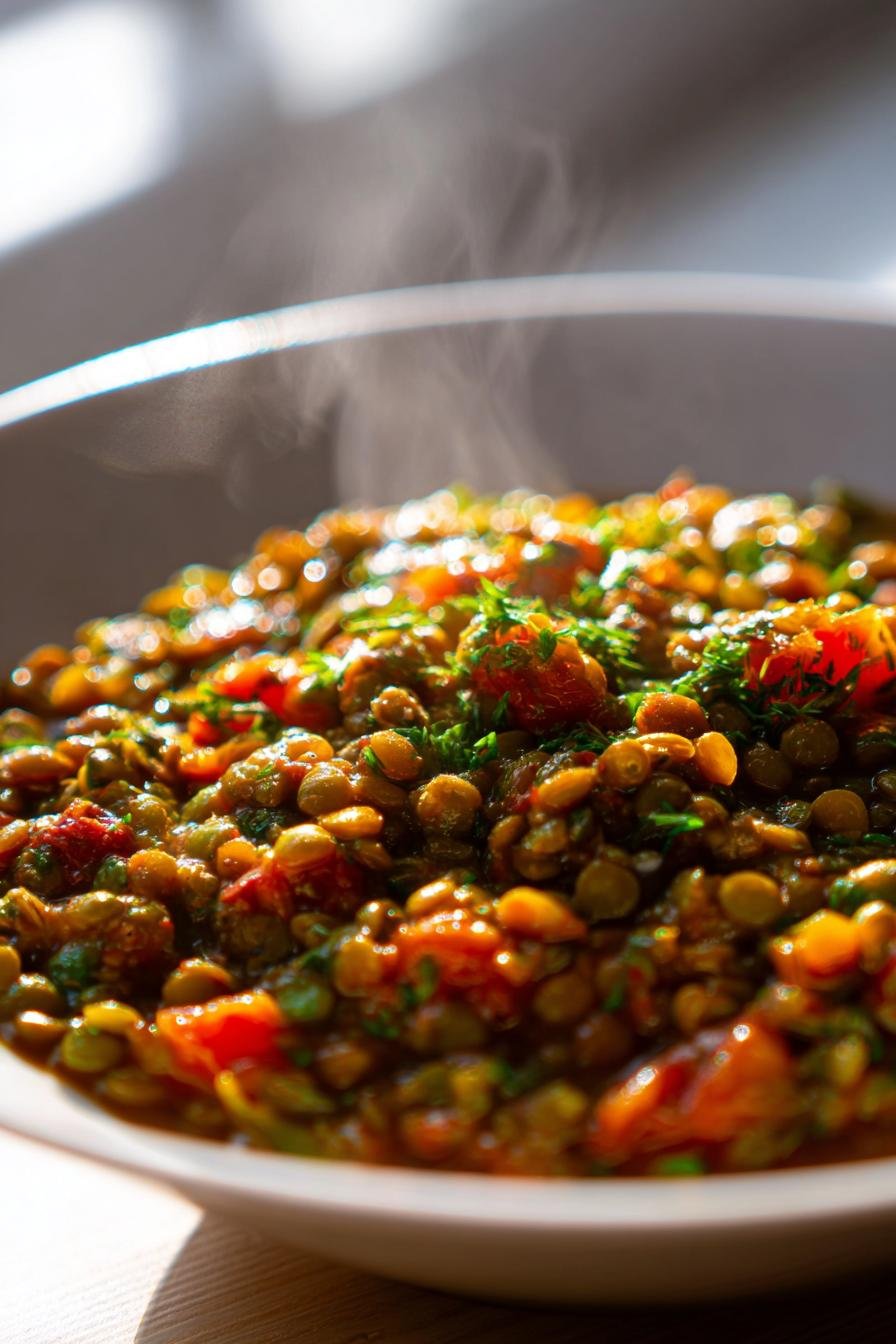 cozy lentil tomato stew
