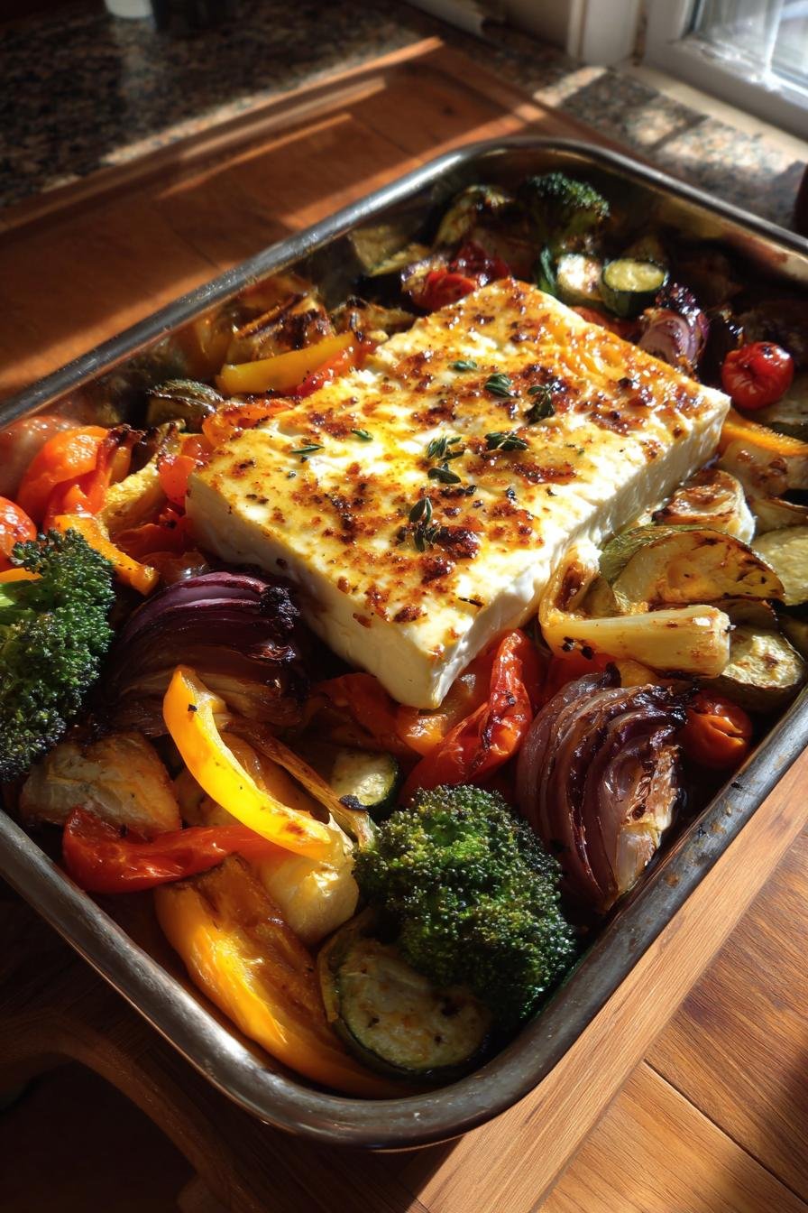creamy baked feta winter veggies