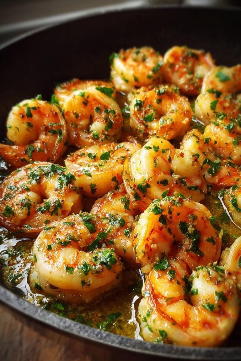 festive shrimp garlic skillet