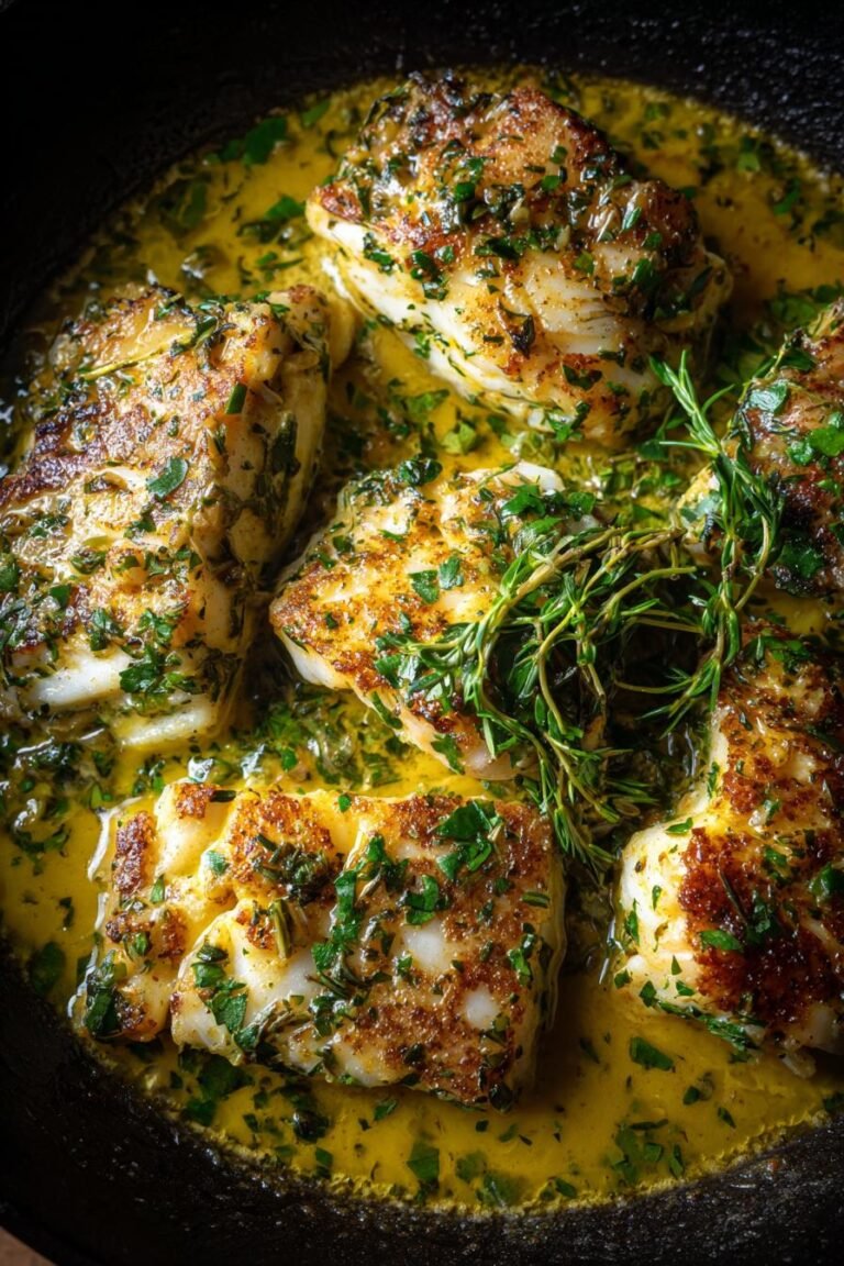 garlic butter cod skillet