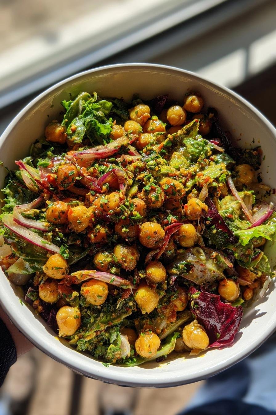 herb roasted chickpea salad