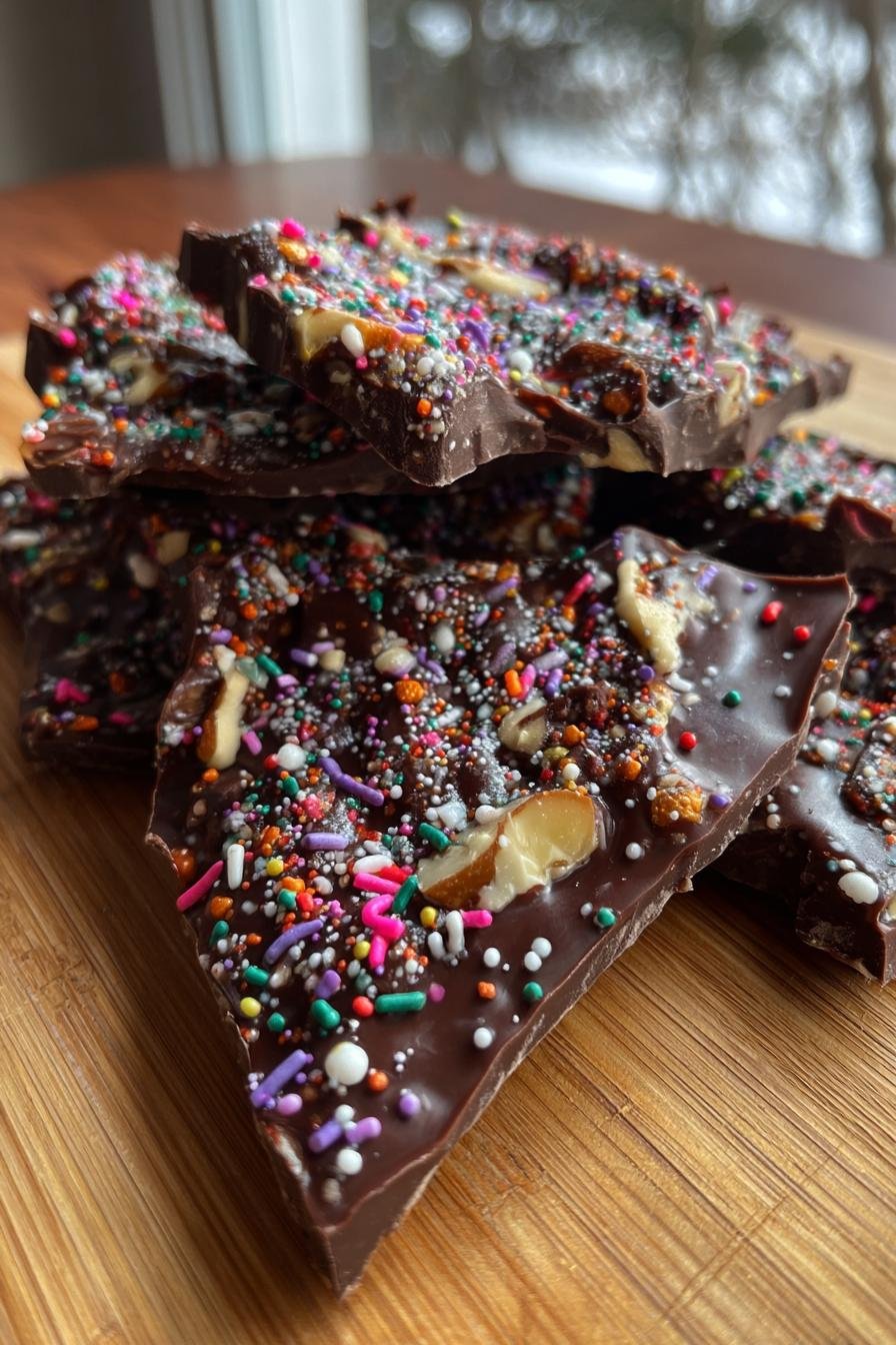 holiday chocolate bark clusters
