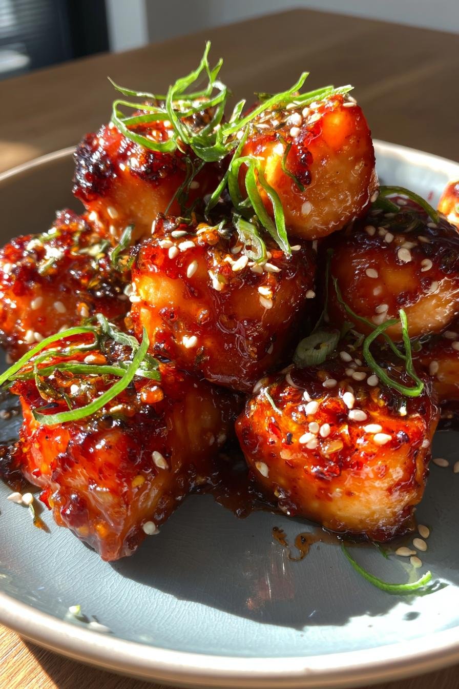 honey sriracha salmon bites