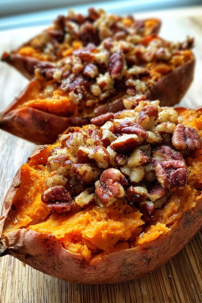 maple pecan sweet potato boats