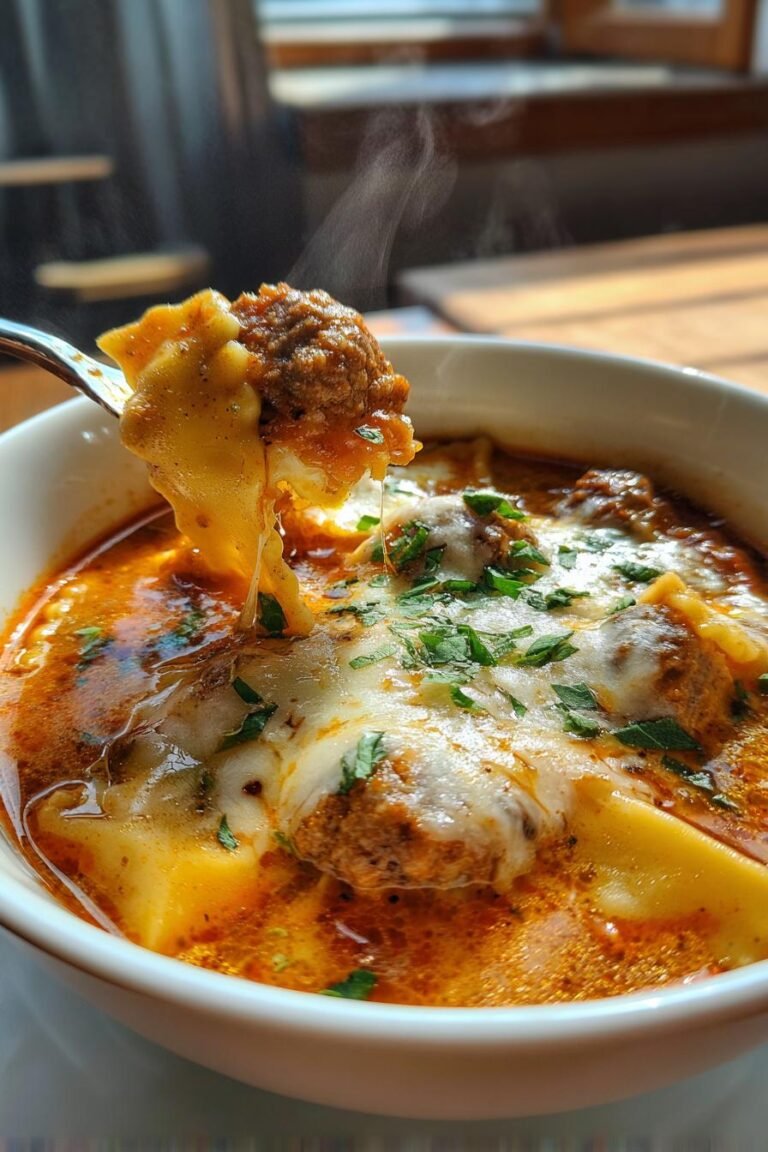 meatball lasagna soup