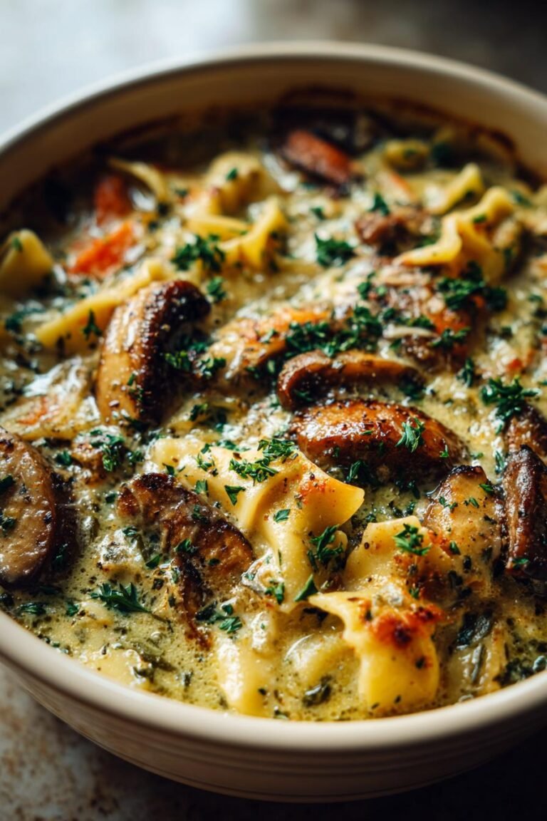 mushroom lasagna soup