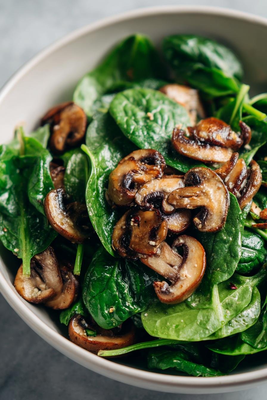 spinach mushroom salad