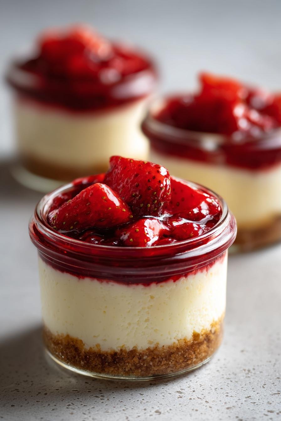 strawberry cheesecake jars