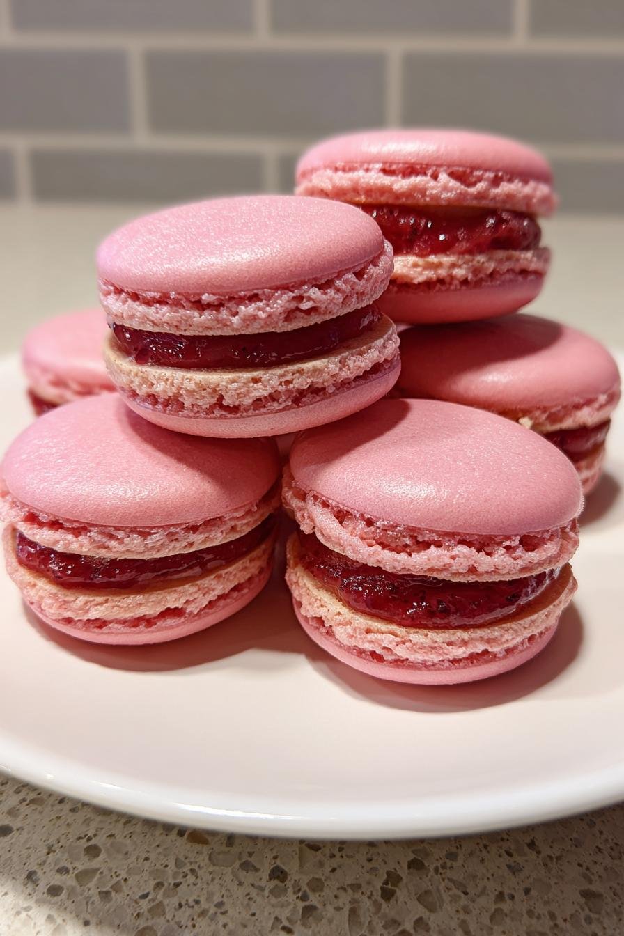 strawberry macarons