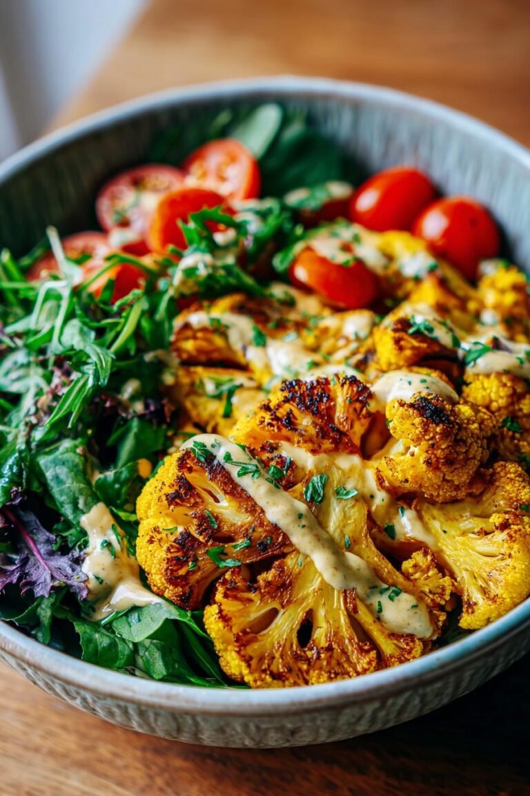 turmeric roasted cauliflower bowl