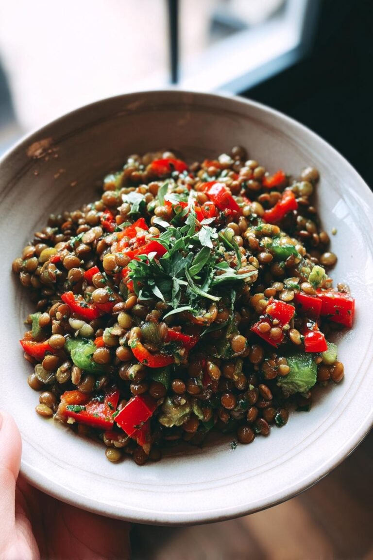 warm lentil salad