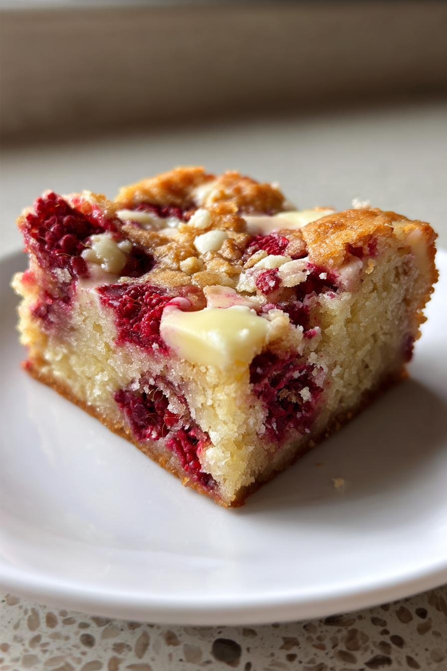 white chocolate raspberry blondies